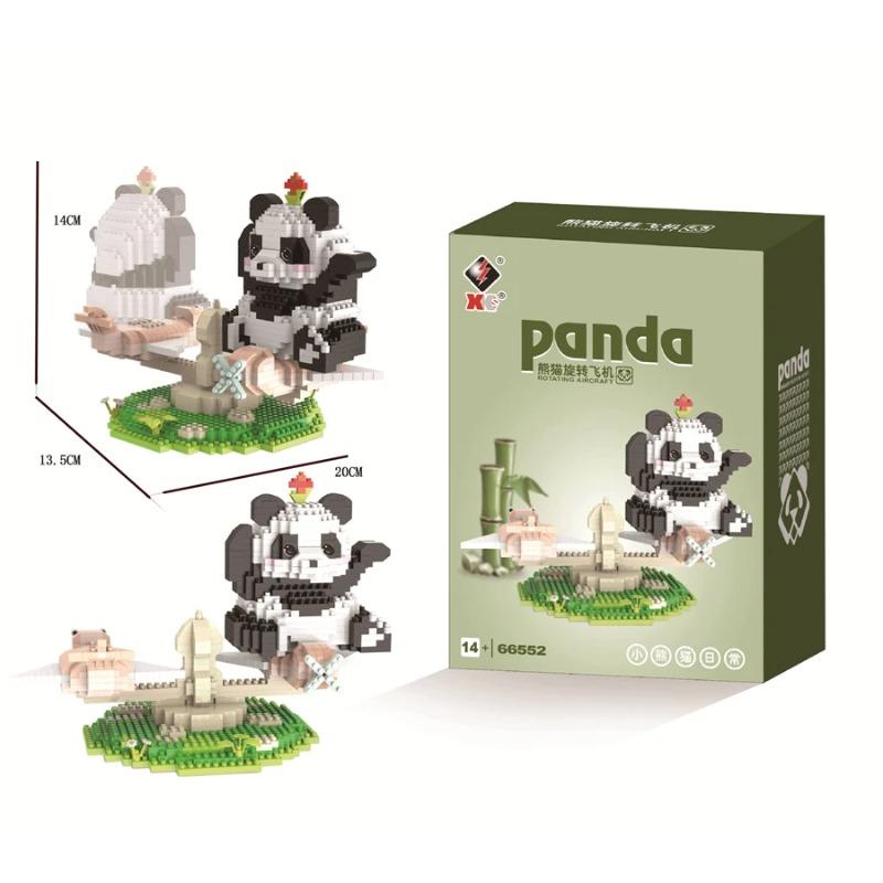 New Product Tiny Particle Assembled Building Blocks Diy Assembled Toys Cartoon Swing Panda Series Children's Toys Leisure Games