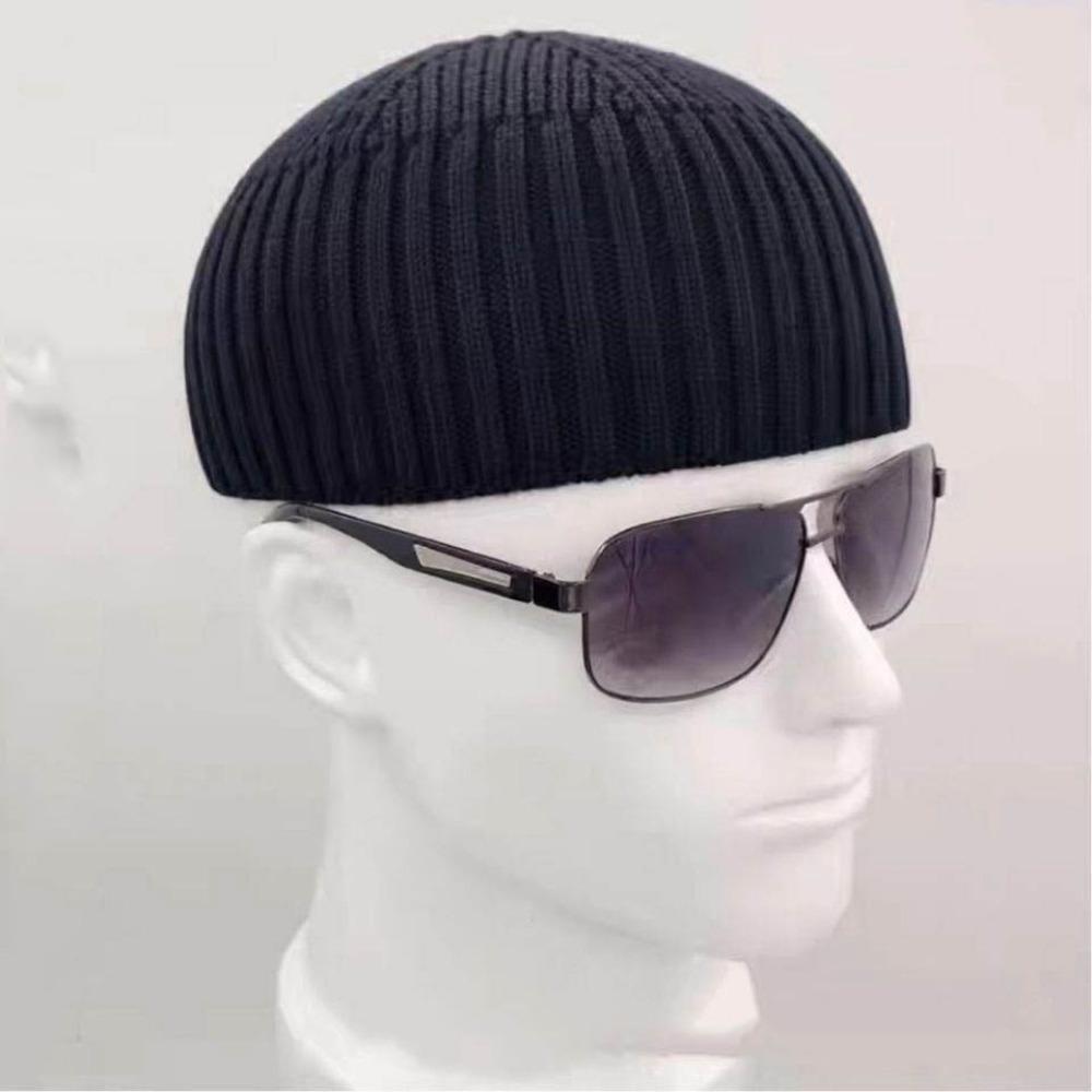 Street Hip-Hop Solid Color Knitted Cap Brimless Elastic Vintage Dome Hat Keep Warm Bonnet Beanies Outdoor