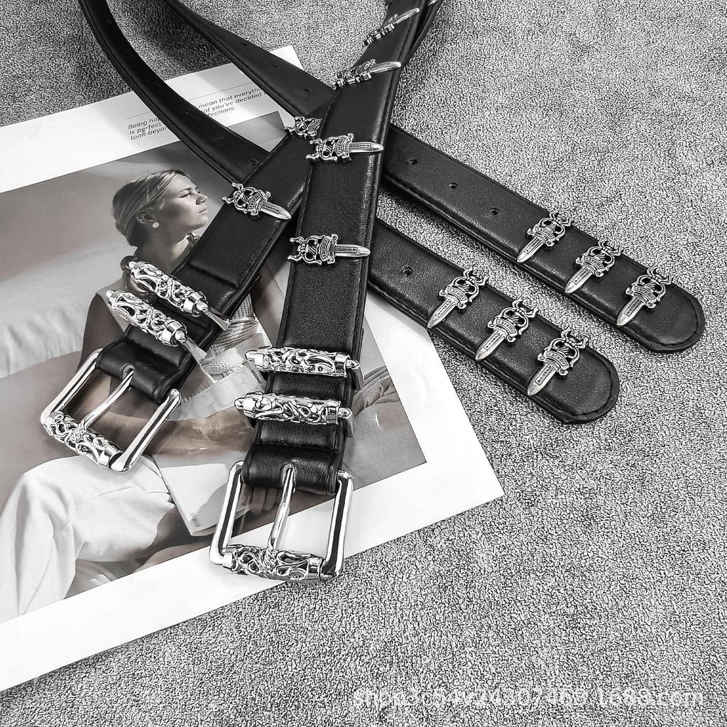 Unisex Retro Metal Sword Buckle Belt – Trendy, Versatile, and Niche Design