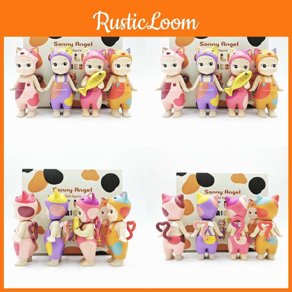 Angel Cat Playful Figurine Set With Goldfish Pvc Blind Box Toys For Creative Decoration Ideas