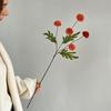 Artificial Pompon Mum, 5 Heads Faux Mini Chrysanthemums Ball, Small Fake Flower Stem for Vase Filler, DIY Bouquet, Autumn Table Centerpiece, Flower