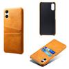 For Sony Xperia 10 VI Case Leather Coated PC Phone Cover Back Dual Card Slots