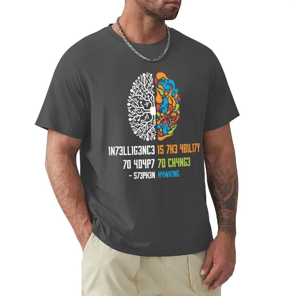Intelligence Men T Shirt Intelligence Is The Ability To Adapt To Change Vintage Science Slogan T-Shirts