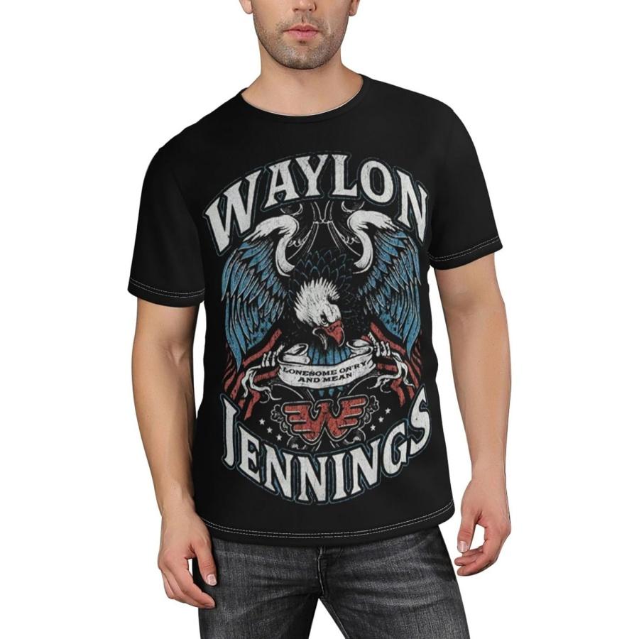 

Мужская футболка JOISOMI Waylon Jennings с коротким рукавом для мужчин, футболки для тренировок, футболки для бега S чёрный