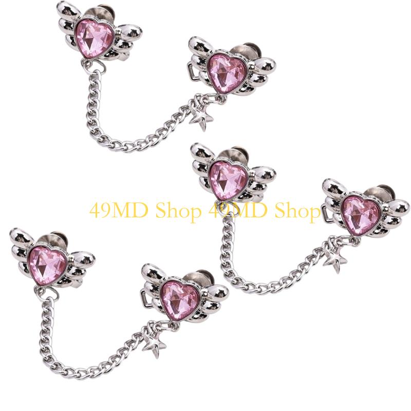 49MD Wing Heart Waist Tightener Pin Nonsewing Waist Adjuster for Loose Trousers 3PCS серебряный