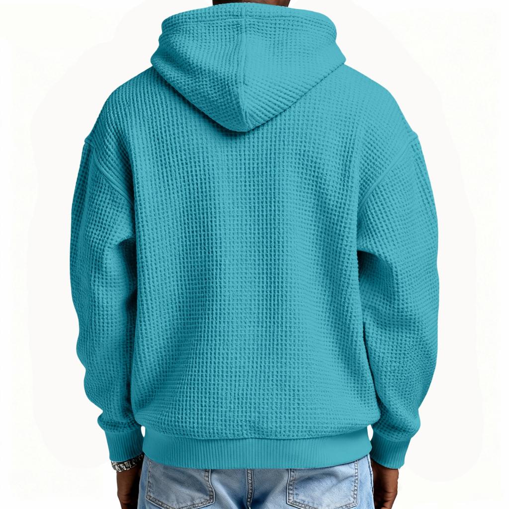 Men's Casual Color Zipper Long Sleeve Hooded Sweatshirt, Everyday Zipper Casual Long Sleeve T-Shirt