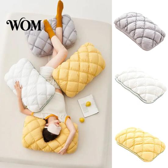 Quilted Surface Cushion Pillow Pineapple Bun Pillow, Fluffy Bed Cooling Marshmallow-Soft Raised Square for Adults Bedroom Dorm Sleeping Couch Lounging
