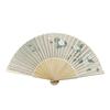 Portable Ancient Chinese Bamboo Folding Fan for Hanfu & Qipao - Gardenia Design