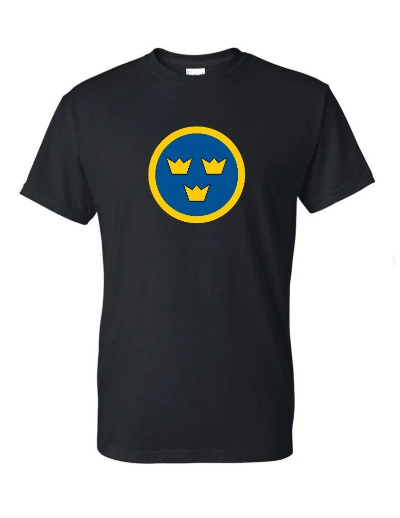 

Swedish Air Force Roundel T-Shirt Tee Shirt Aircraft Black White Sweden SE S