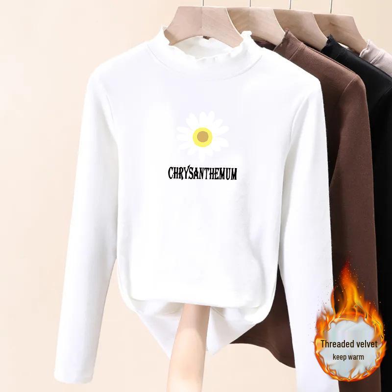 

Женская рубашка с длинным рукавом и полувысоким воротником из утолщенного немецкого вельвета, двусторонняя - Тренд осень/зима 2025 L (100-115 jin)