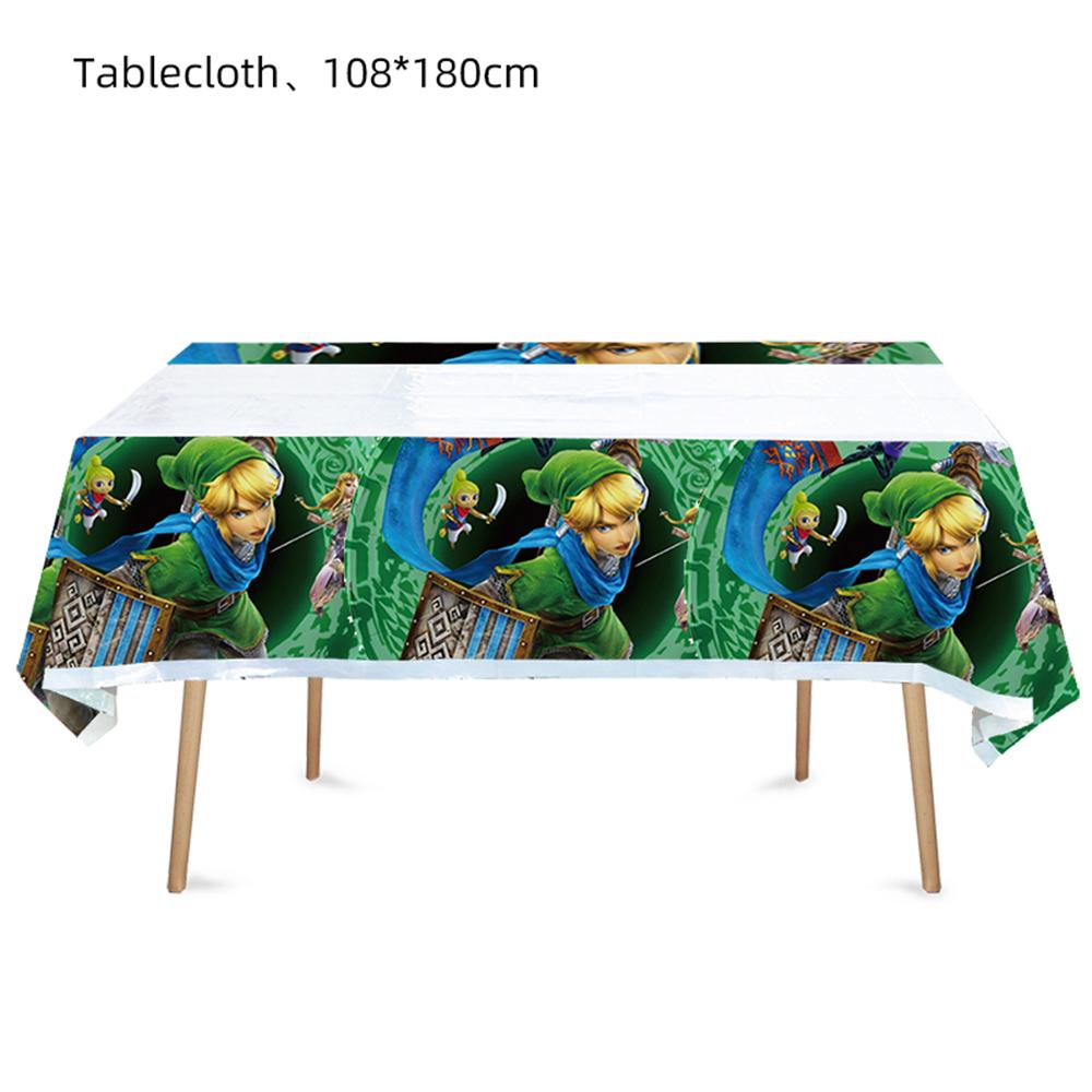 The Legend of Zelda Party Tableware Include Banner Tablecloth Plates and Napkins