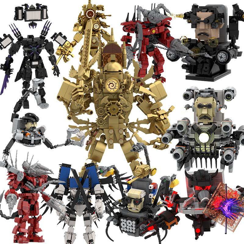 Skibidi Toilet Titan Tv Man Speakerman Horror Game Bosses Camara Building Block Cartoon Doll Model Kids Birthday Halloween Gift