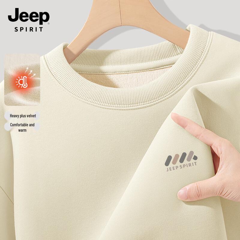 JEEP SPIRIT Herren 2025 Fleecegefüttertes Sweatshirt mit lockerem Schnitt