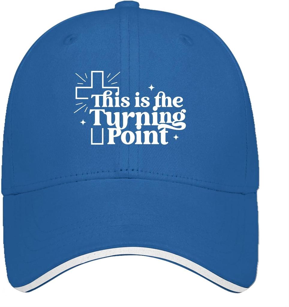 This Is The Turning Point Cross Graphic Baseball Cap Casual Polyester Adjustable Adult Headwear