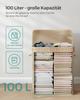 SONGMICS Laundry Basket with Lid, Laundry Hamper Bamboo, Laundry Bag Removable and Machine Washable with Handles, 100 Litres, for Laundry Room