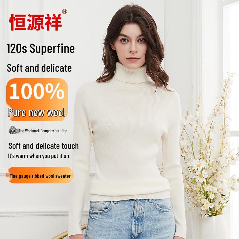 Hengyuanxiang Women's 100% Wool Knit Sweater