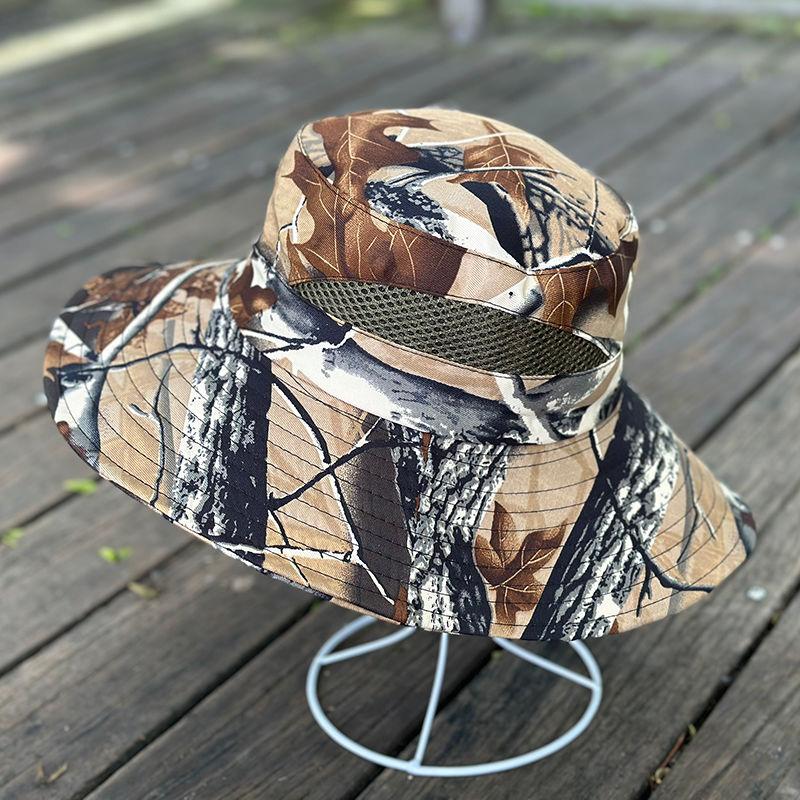 Fisherman's Hat Men's Summer Sun Hat Camouflage Fishing Sun Hat Outdoor Breathable Grass Hat Men's Sun Hat