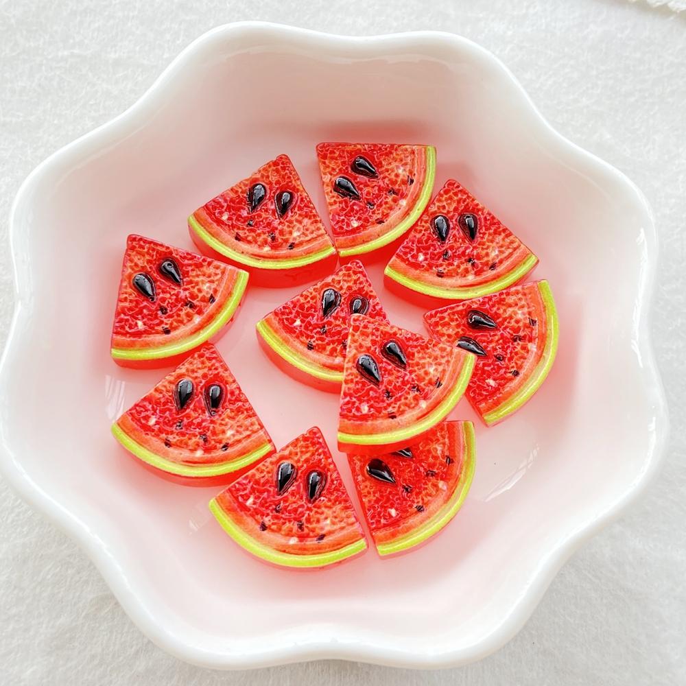 20Pcs Resin Mixed Fruits Strawberry Lemon Watermelon - For Scrapbooking Wedding Decor  Diy Jewelry Making Accessories