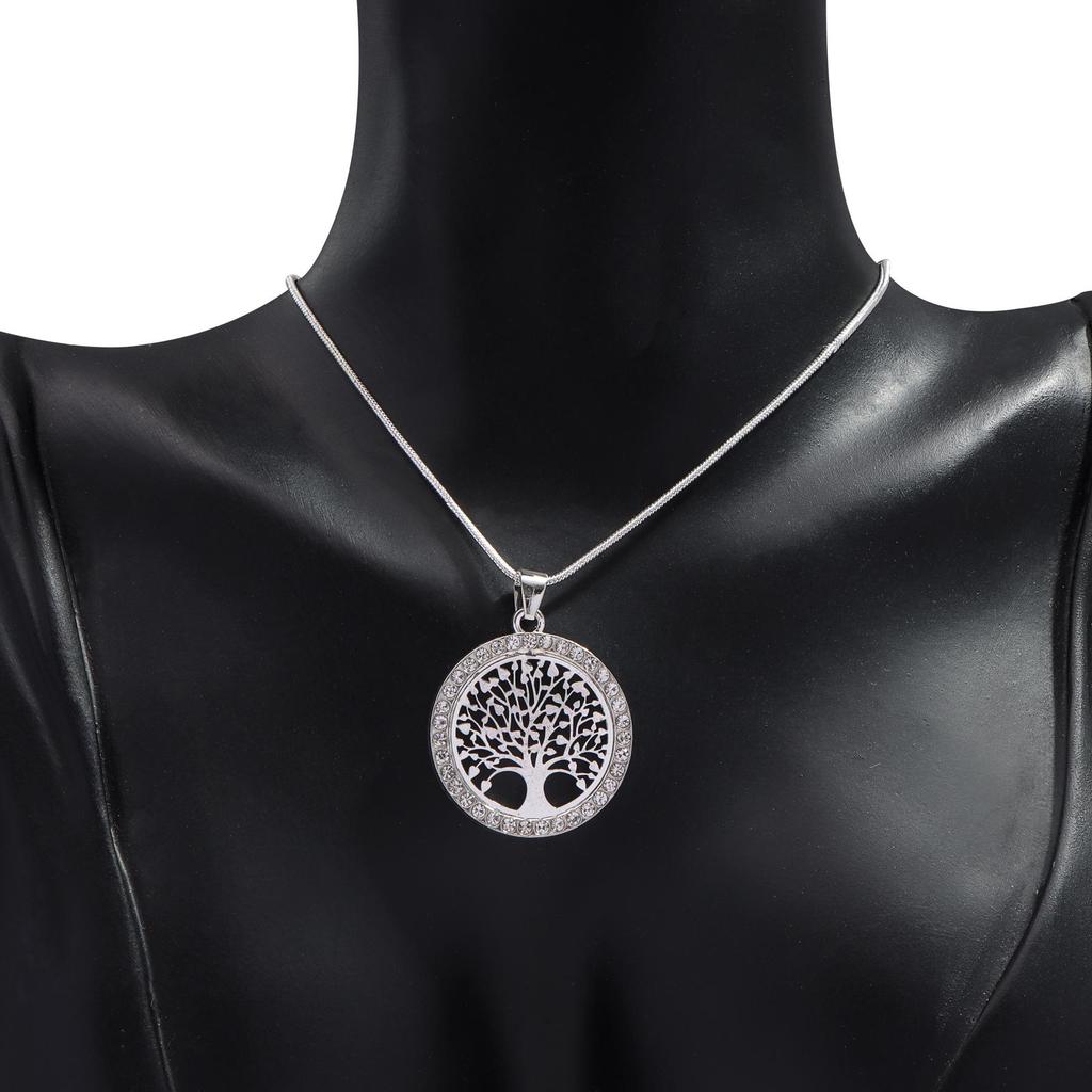 Hot-Selling Life Tree Pendant Necklace - European & American Fashion, Personality Hollow Peace Tree Design