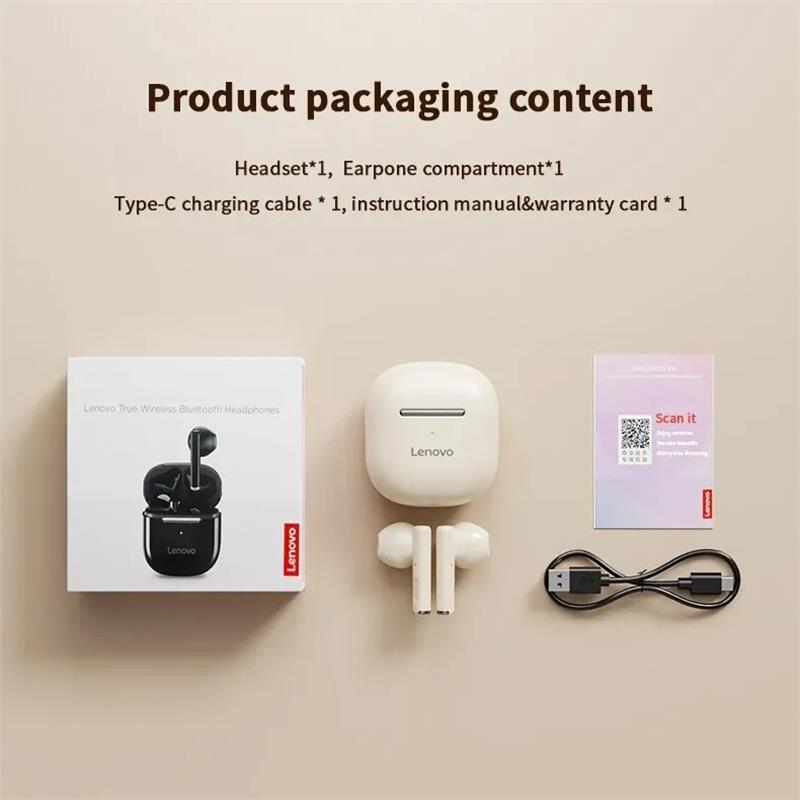 Original Lenovo TC3301 TWS Stereo Bluetooth Headphones Wireless Bluetooth 5.3 Headphones Earphones with Noise-Canceling Microphone