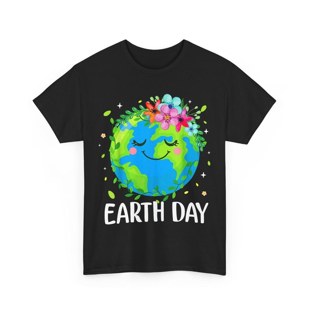 Happy Earth Day Shirt, Earth Day 2025 Earth with Flowers Cute T-shirt