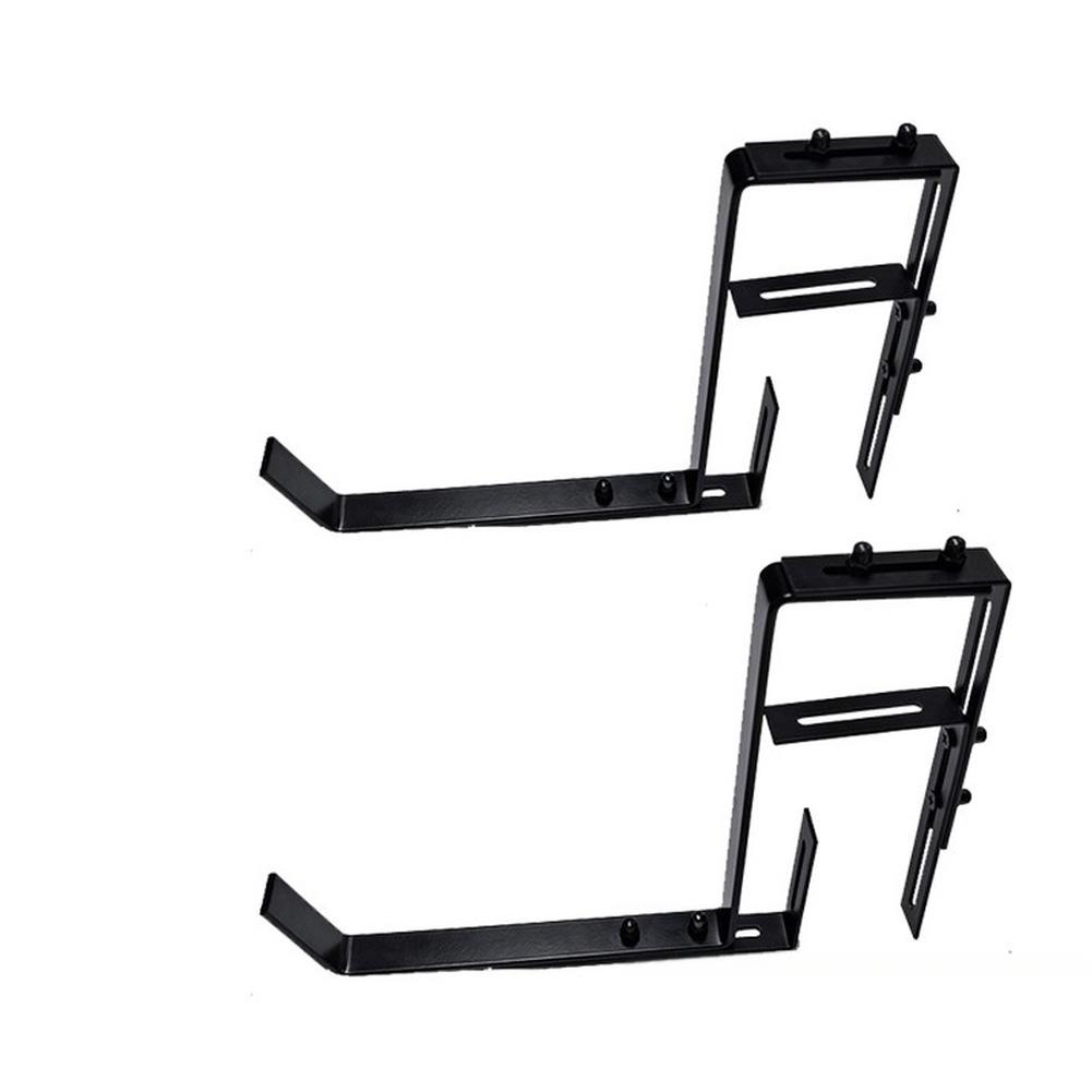Weather Resistant Adjustable Iron Flower Pot Bracket for Balcony No Drilling Needed Set of 2 Sturdy Outdoor Supports