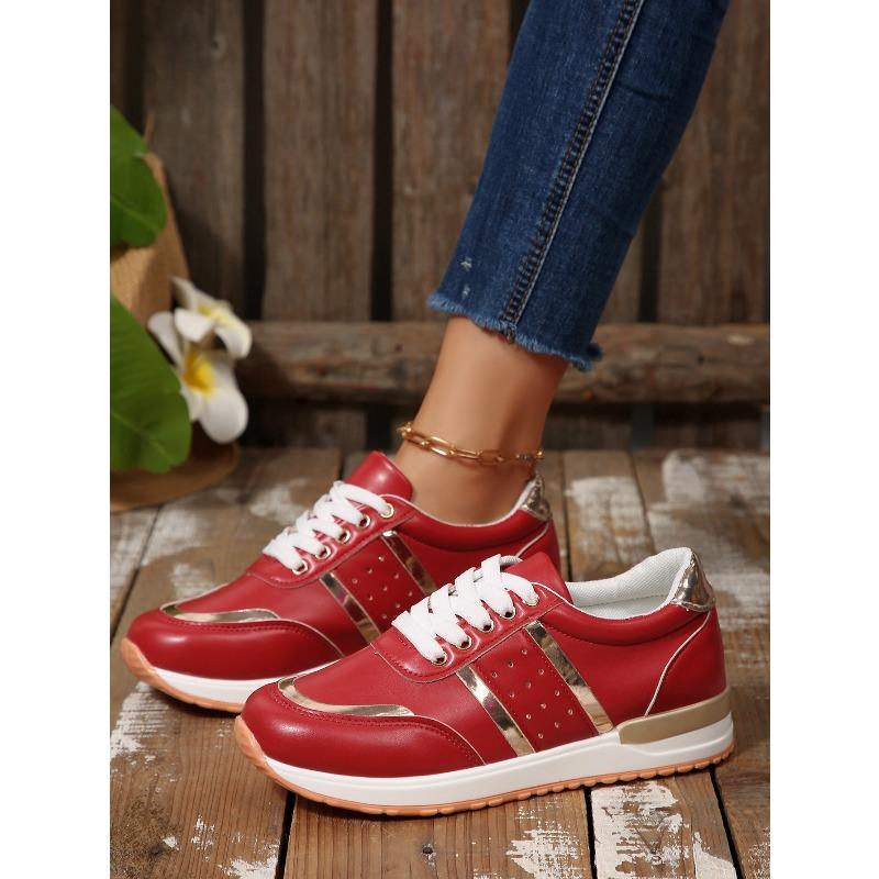 Autumn New Lace-up Breathable Sneakers Women's Plus Size 2025 Comfortable Low-Top Shoes