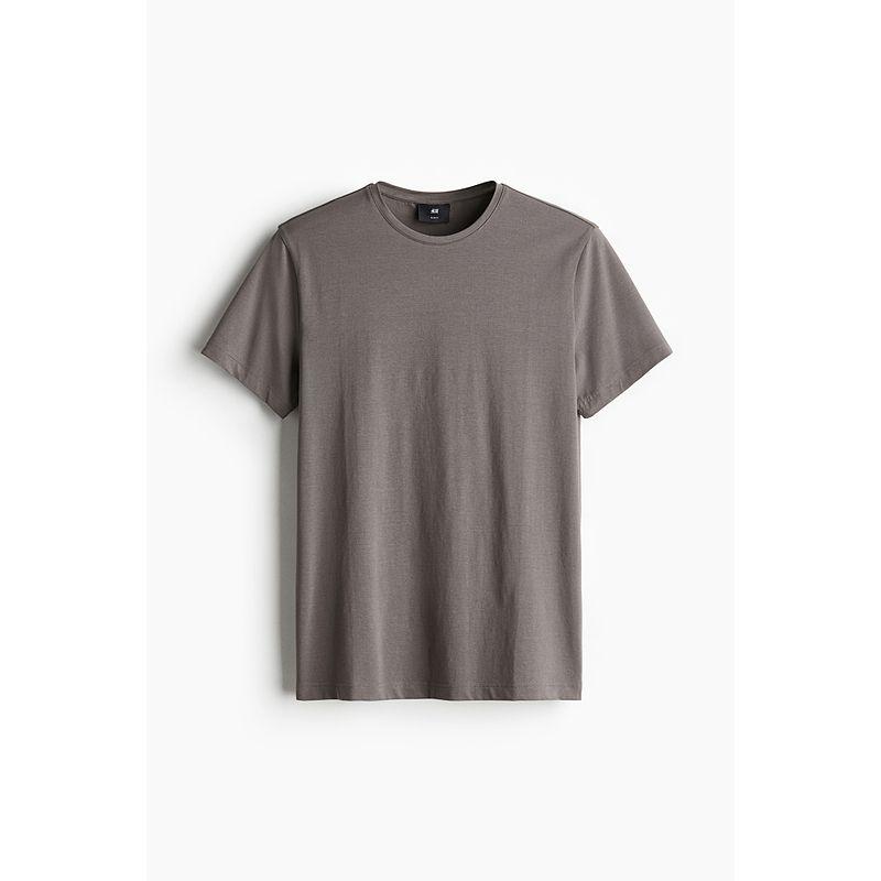 

HM Мужская одежда Женская одежда Летняя футболка Плечо круглый вырез Пуловер Короткий рукав Мягкий плечевой топ 0570002 Grey 165/84