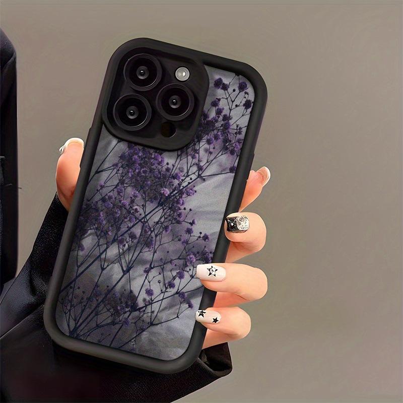Purple Flower for 15Pro Phone Case iPhone14promax Soft Case 16/15 Creative 11 Premium XS