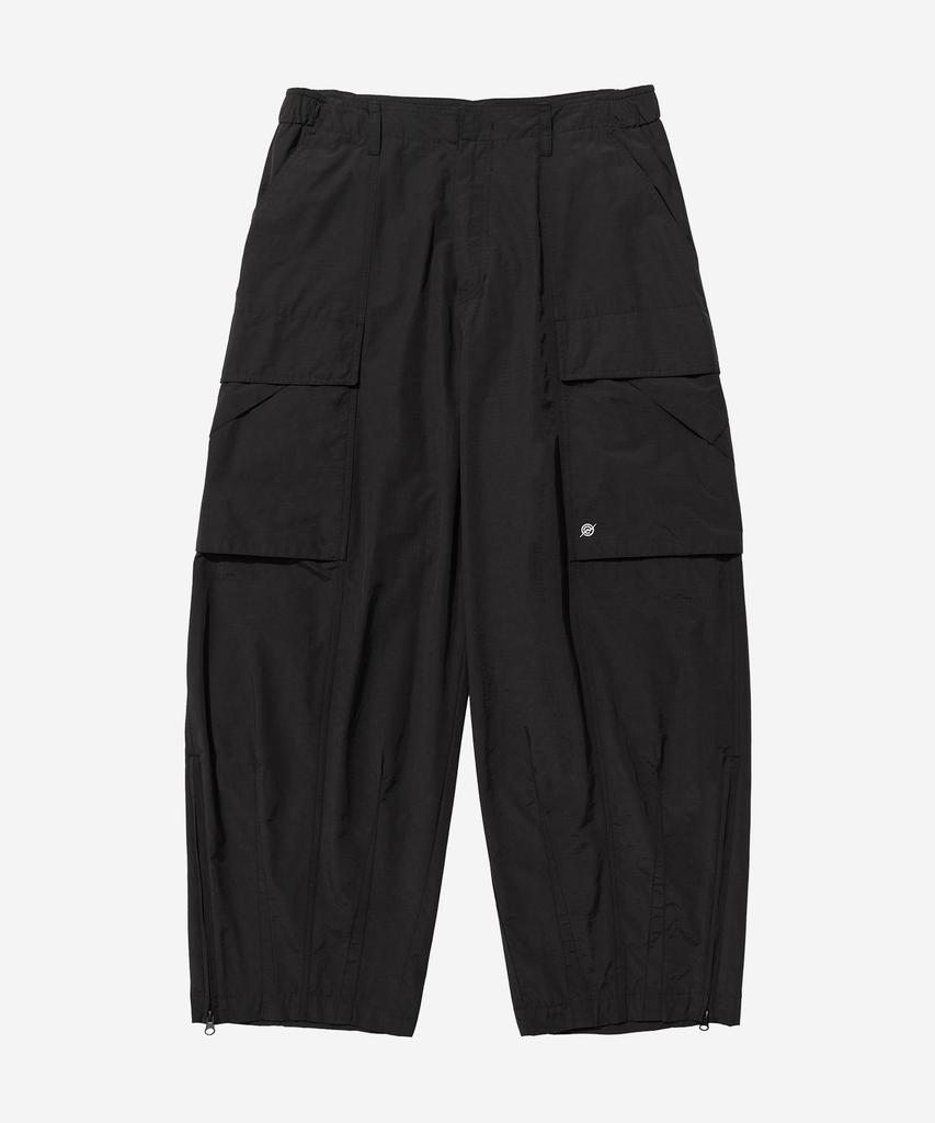 Kallapataleu Nylon Rib Wide Pocket Pants - Black