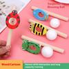 Cartoon Foam Ball Blower Traditional Wooden Rods Blowing Ball Game Fun Gadgets Balance Training Educational Toys Learning Toys