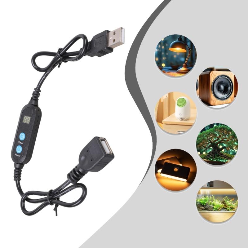 USB Timer Extension Cable 1-24 Hours Adjustable Countdown Switches Control For Aquariums Fan LED Lights 5V Power Saving Device