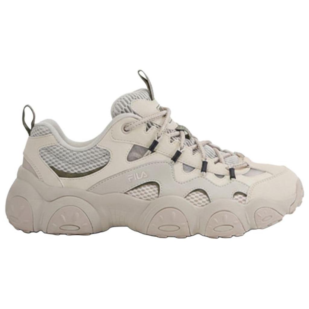 FILA FLUID 7 Slip Resistant, Breathable, Lightweight, Height Increasing Low top Chunky Sneakers Men's Gray White F12M632103FTW