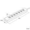 Sanwa Supply Power Strip, Lightning Guard, 3-Pin, 7 Outlets, 3m, TAP-F37-3R