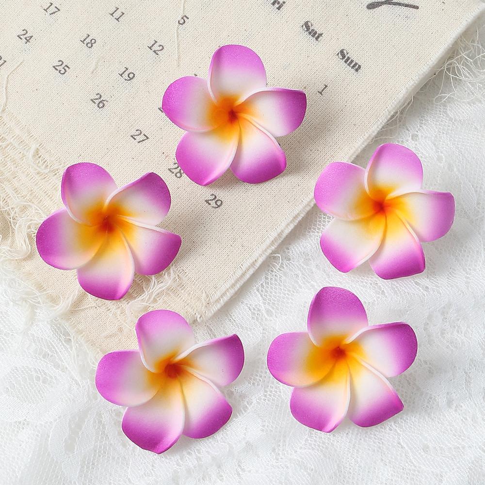 10 Stück 5cm Hawaiianische Plumeria PE Schaumstoff Kunstblume DIY Kranz Kopfschmuck Blumen Hochzeitsdekoration Partyzubehör