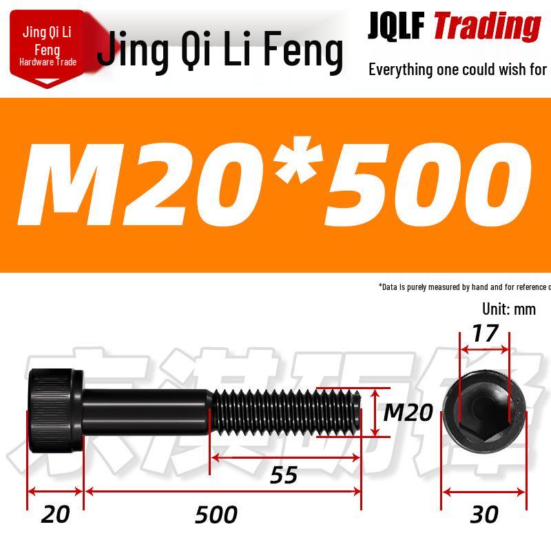 M20-M27 High Strength Blackened Hex Socket Head Cap Screw with Knurled Cylindrical Half Thread