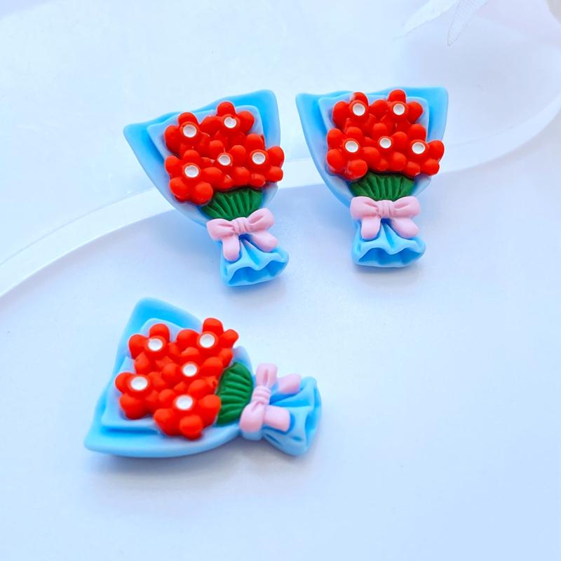 

6/12 шт. Новые милые мини-имитации букета/цветка, кабошоны из смолы с плоской задней стороной, скрапбукинг, DIY, аксессуары для украшения ювелирных изделий 6pcs