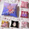 Cute My Friend Rabbit Cushion Cover Premium Comfort Reversible Pillow Cove -Two In One Design for Any Room & Car Interior
