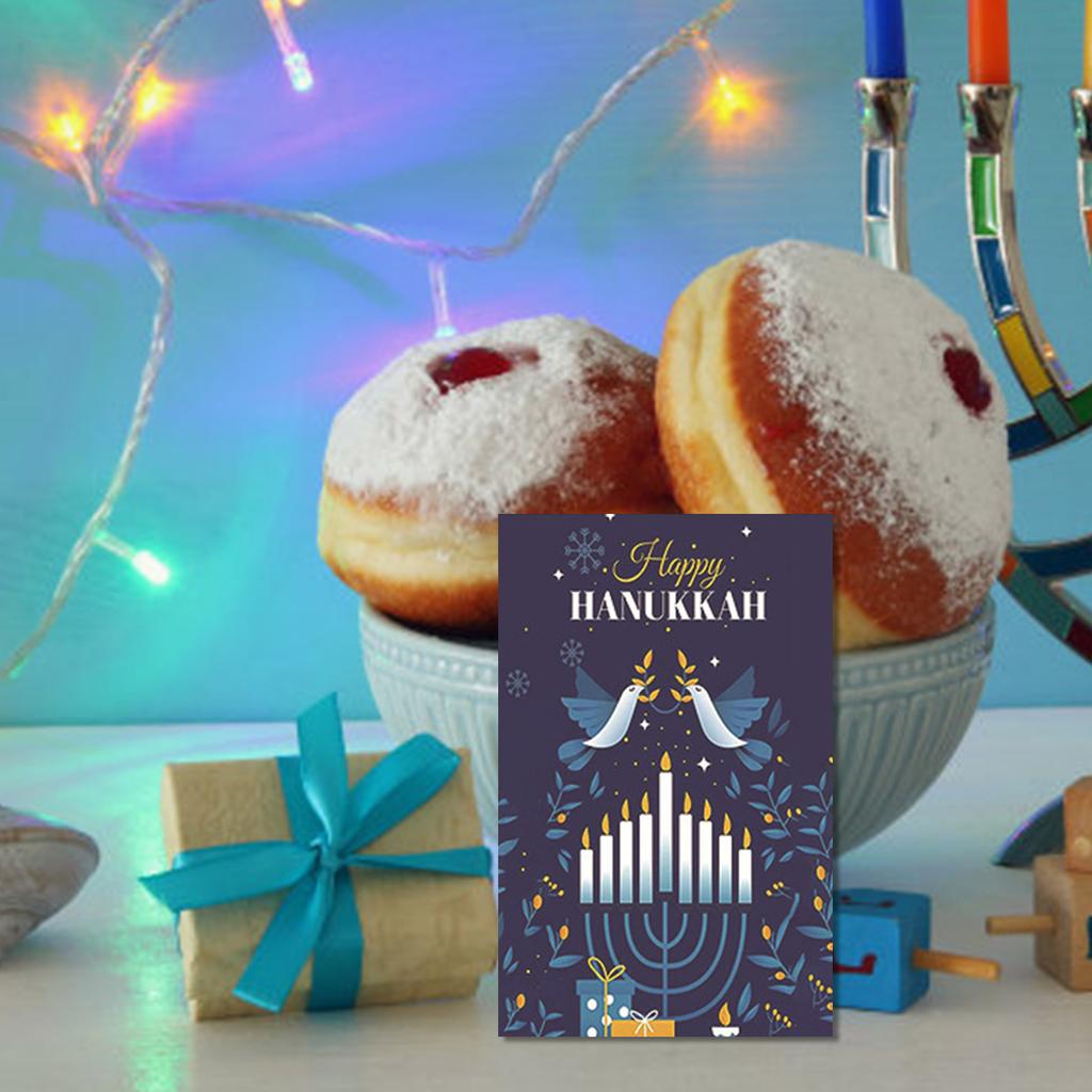 30 ks Menora Pták Veselé Chanuky Pohlednice s Obálkou Humor Svátek pro Muže a Ženy Židovský Svátek Poznámková karta