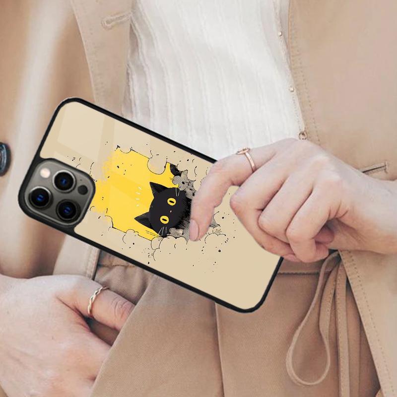 Schwarze Katzen Tinte Niedliches Haustier Hexe Kunst Magnetische Handyhülle Für APPLE iPhone 17 Air 16 14 13 12 Pro Max 15 Plus Kabellose MagSafe Abdeckung