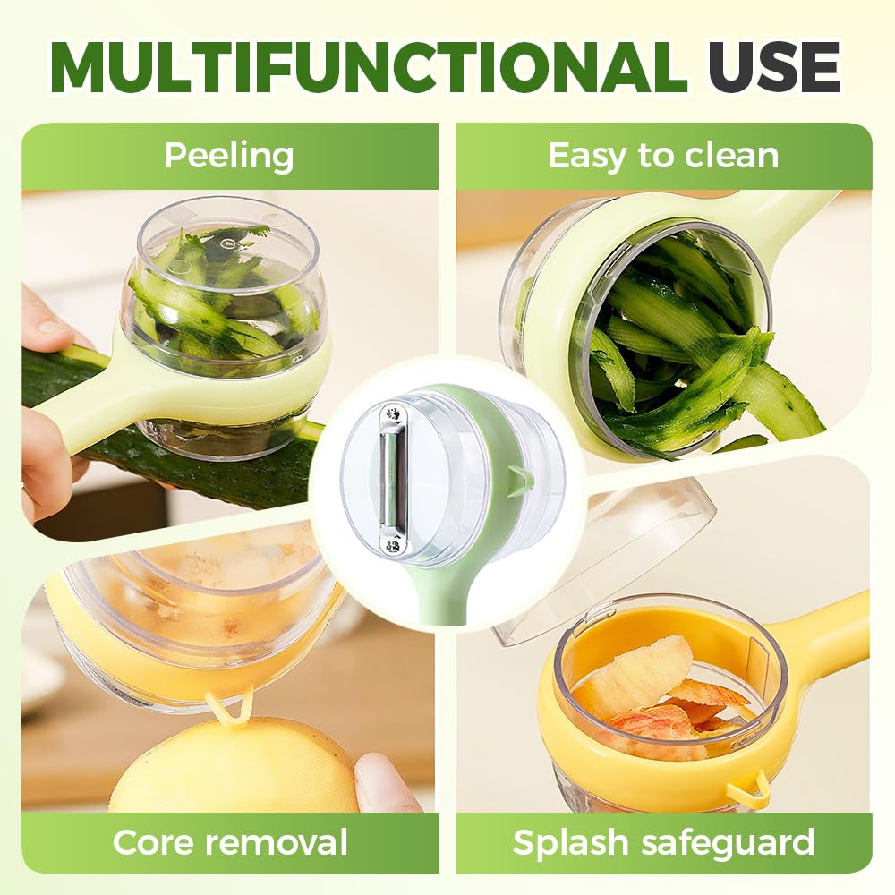 3 In 1 Peeler Easy To Clean Peeler With Container Stainless Steel Peeler Double-Sided For Household Cooking Food Preparation