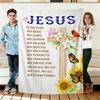 Jesus Cross and Sunflower Flannel Blanket Soft Cozy Throws Napping Travel Use