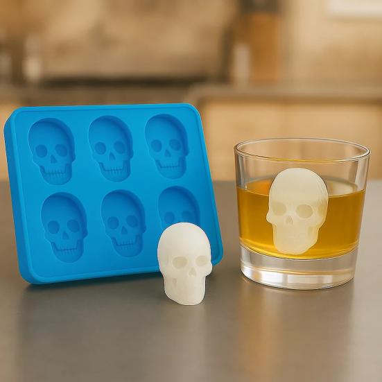 Skull Ice Mold Butt Silicone Ice Cube Mold 6-Cell BPA-Free Ice Cube Maker Dishwasher Safe Ice Mold for Whiskey Cocktails Juice