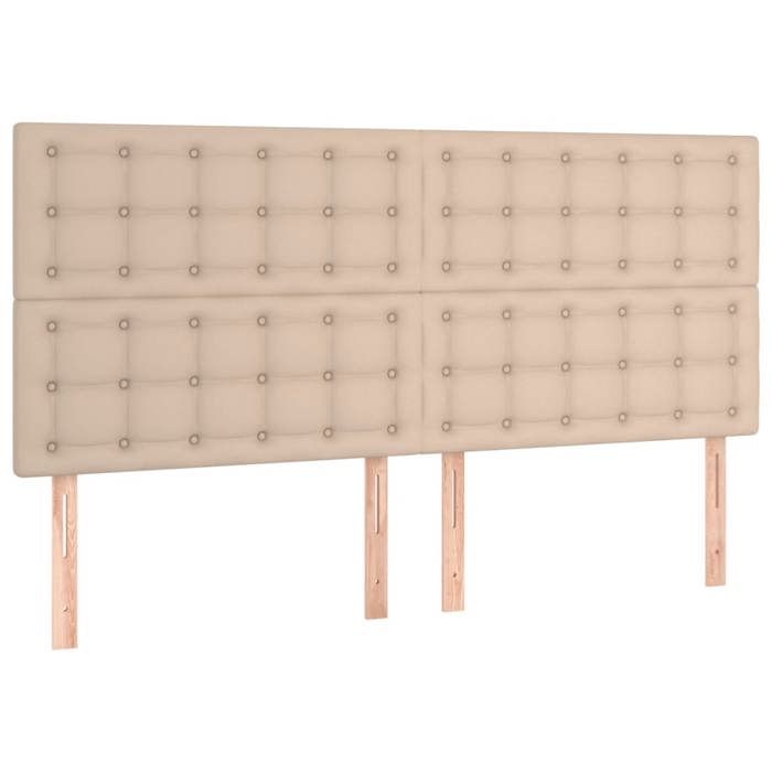 3125590 vidaXL Bed Frames with Headboard Cappuccino 180x200 Cm Faux Leather