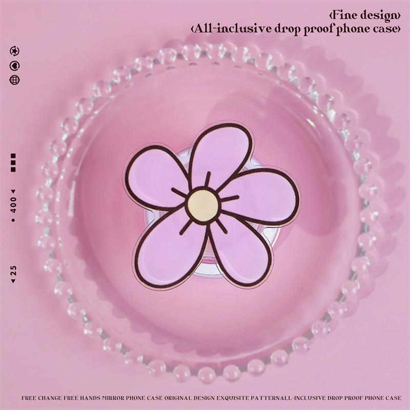 Japanese Korean Style Magnetic Stand Phone Case Compatible and Suitable for iPhone15 14 13 12 11promax xsmax xr 7 8plus Cute Flowers