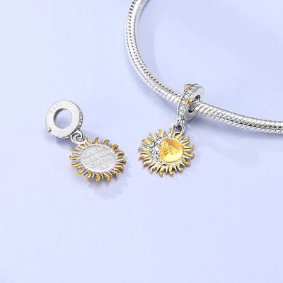 Original Charmscopper Mysterious Sun And Moon Beads Fit Charms Platabracelets For Women Jewelry Making Fine Gifts