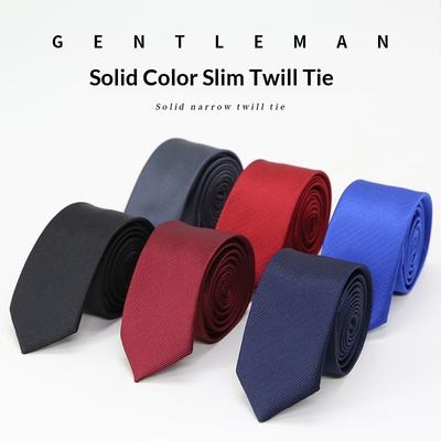 Solid Color Narrow Striped Jacquard Men's Jacquard Business Fashion Hand-tied Tie