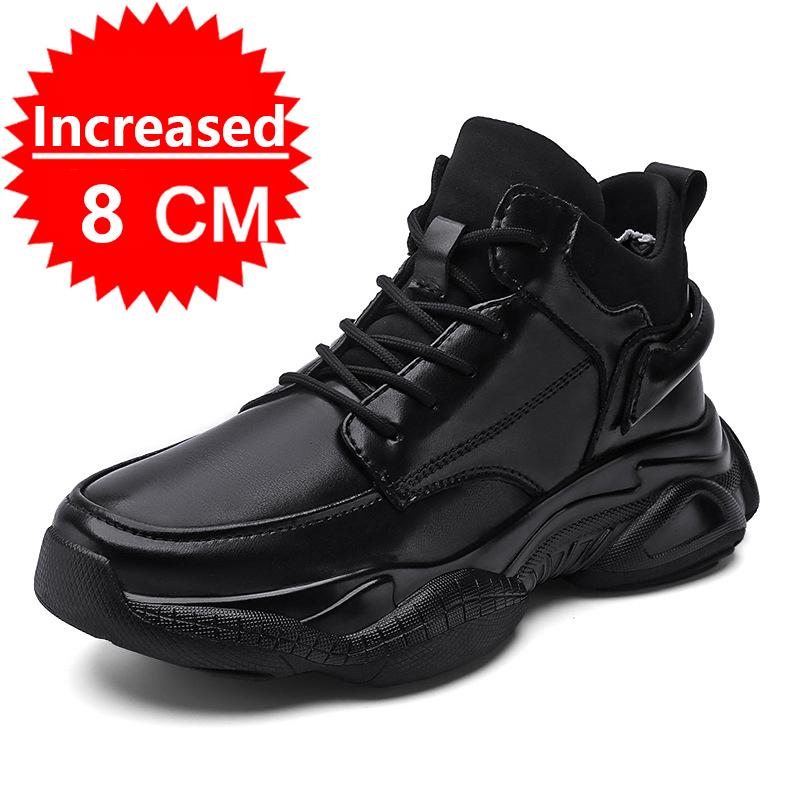 Fashion Autumn Lift Sneakers Men Elevator Shoes Height Increasing Shoes for Man Insoles 8CM Hidden Heels Sports Inner Heightening Shoes