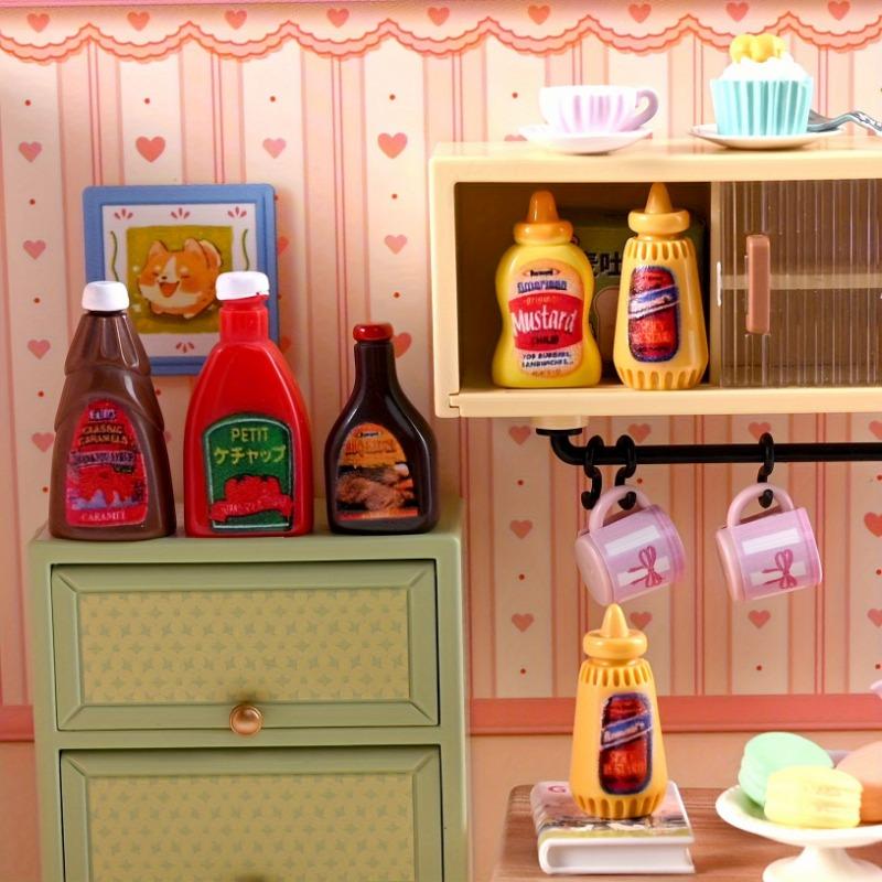 Кукольный домик Симуляция Банка джема Миниатюрная Миниатюрная Еда Игрушка Модель Реквизит для съемки 5pcs