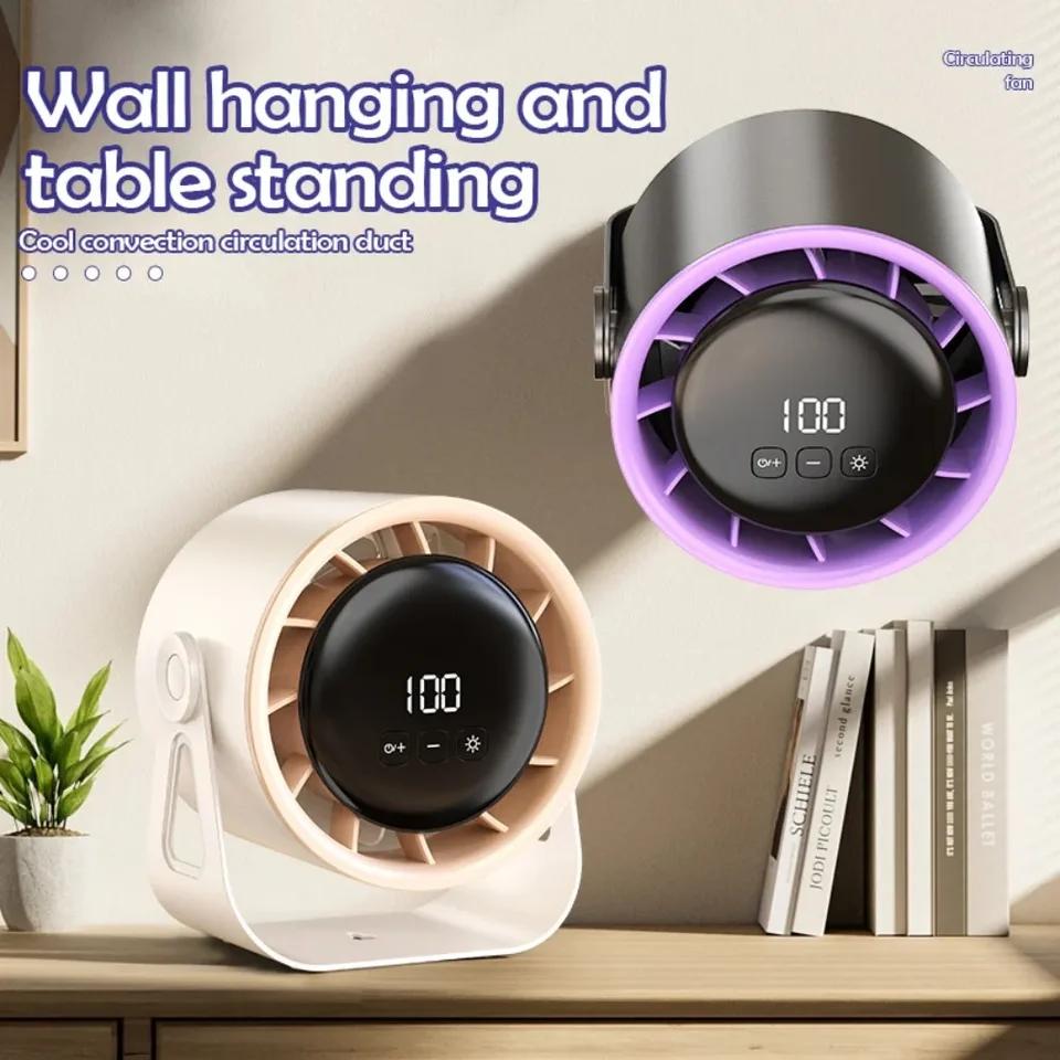 Multifunctional Ceiling Fan Light 4000mAh Wireless Desktop Air Cooler Soft Night Lamp Quiet Wall Mount Kitchen Fan for Home Use